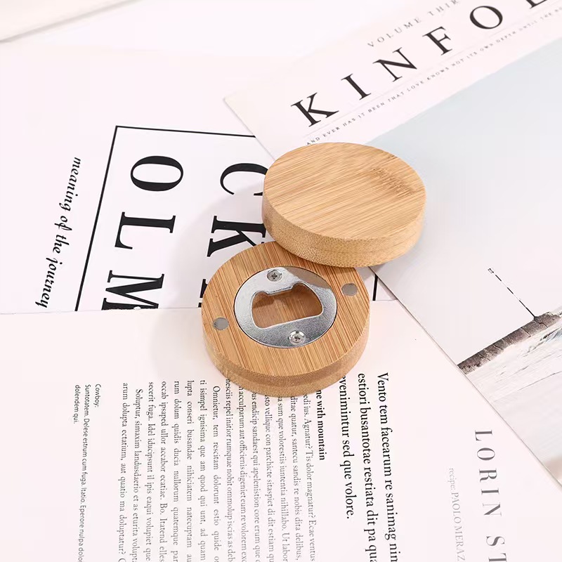 Round Wood Bottle Opener 2
