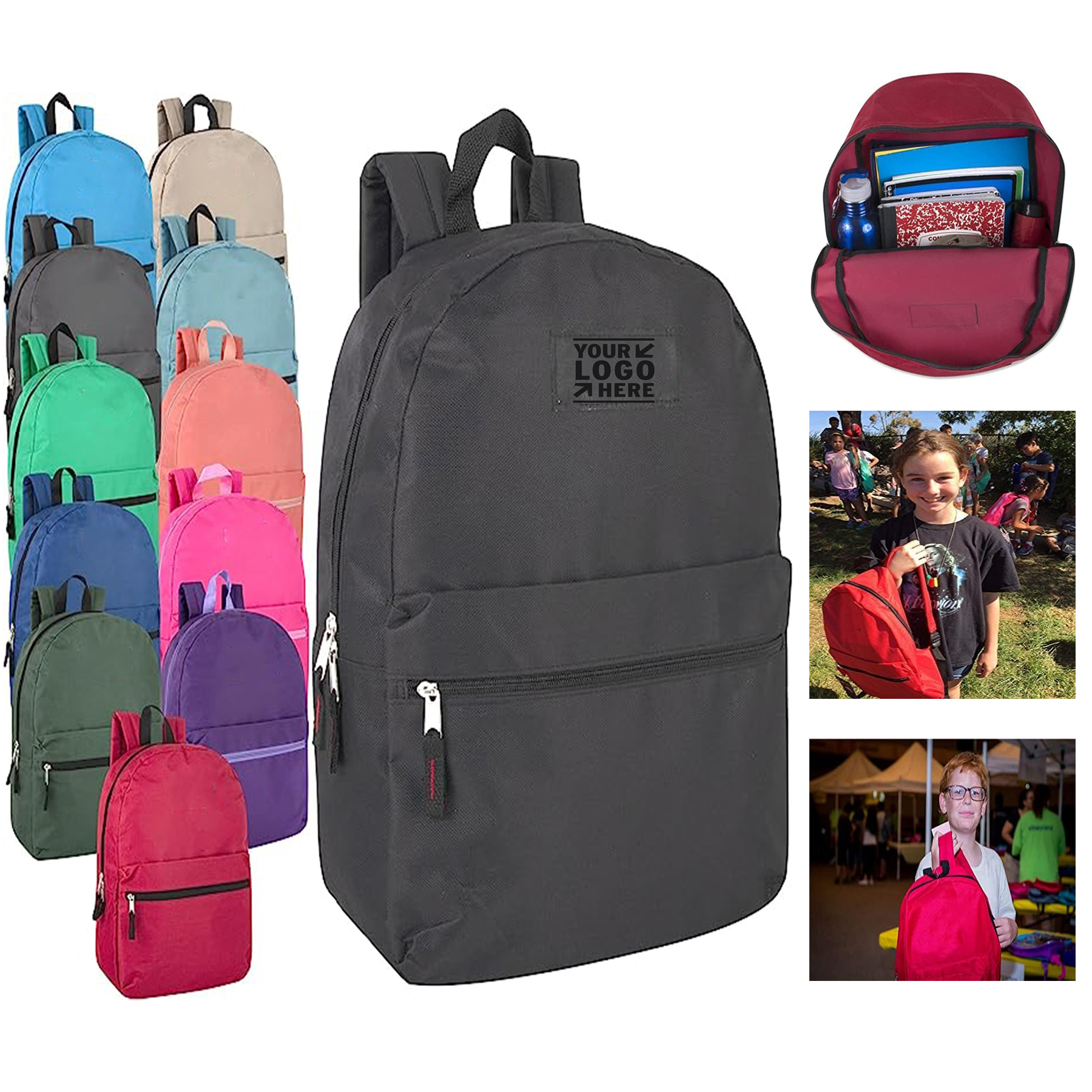 24 Pack Boys Girls Classic In Bulk Wholesale Back Packs 1