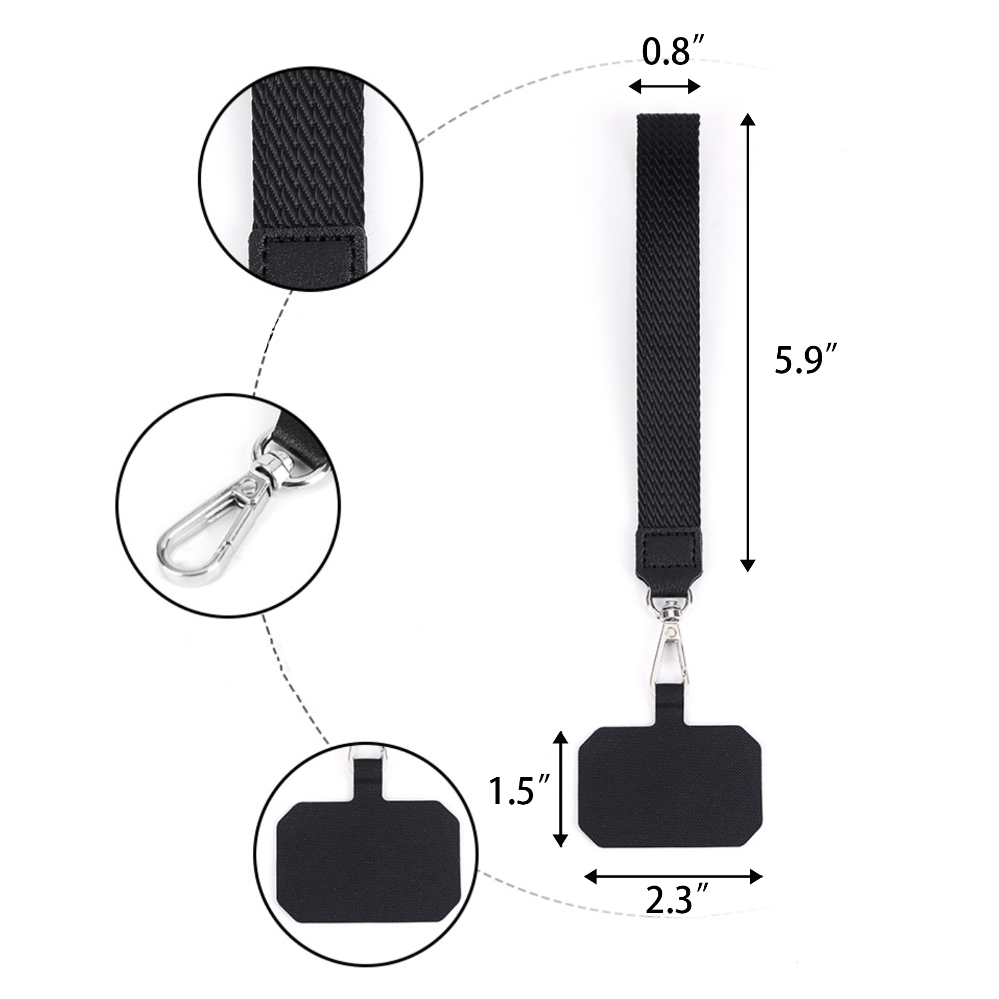 Full Color Short Wrist Cell Phone Lanyard MOQ 50 3