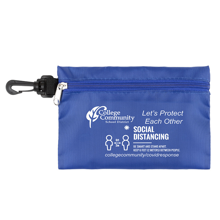 7-1/2" W x 5" H - "Milos" Large Zipper Storage Pouch Bag with Plastic Hook 5