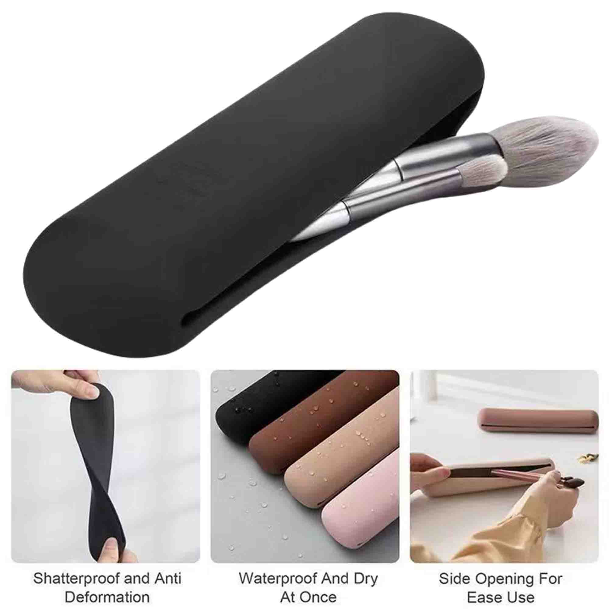Silicone Makeup Brush Holder with Zipper 2