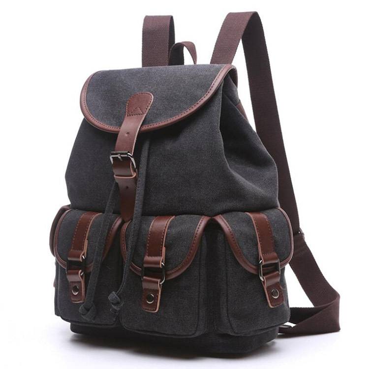 Women's Backpack Solid Color Multi-Pocket Outdoor Travel Bag 8