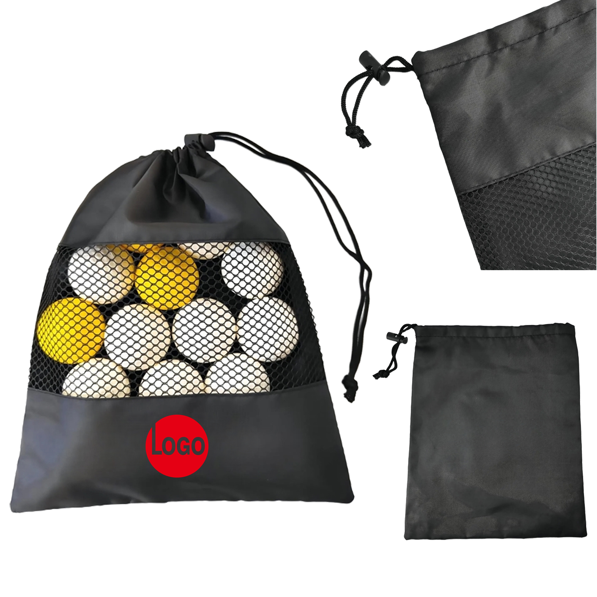 Lightweight 210D Drawstring Bags With Pocket 3