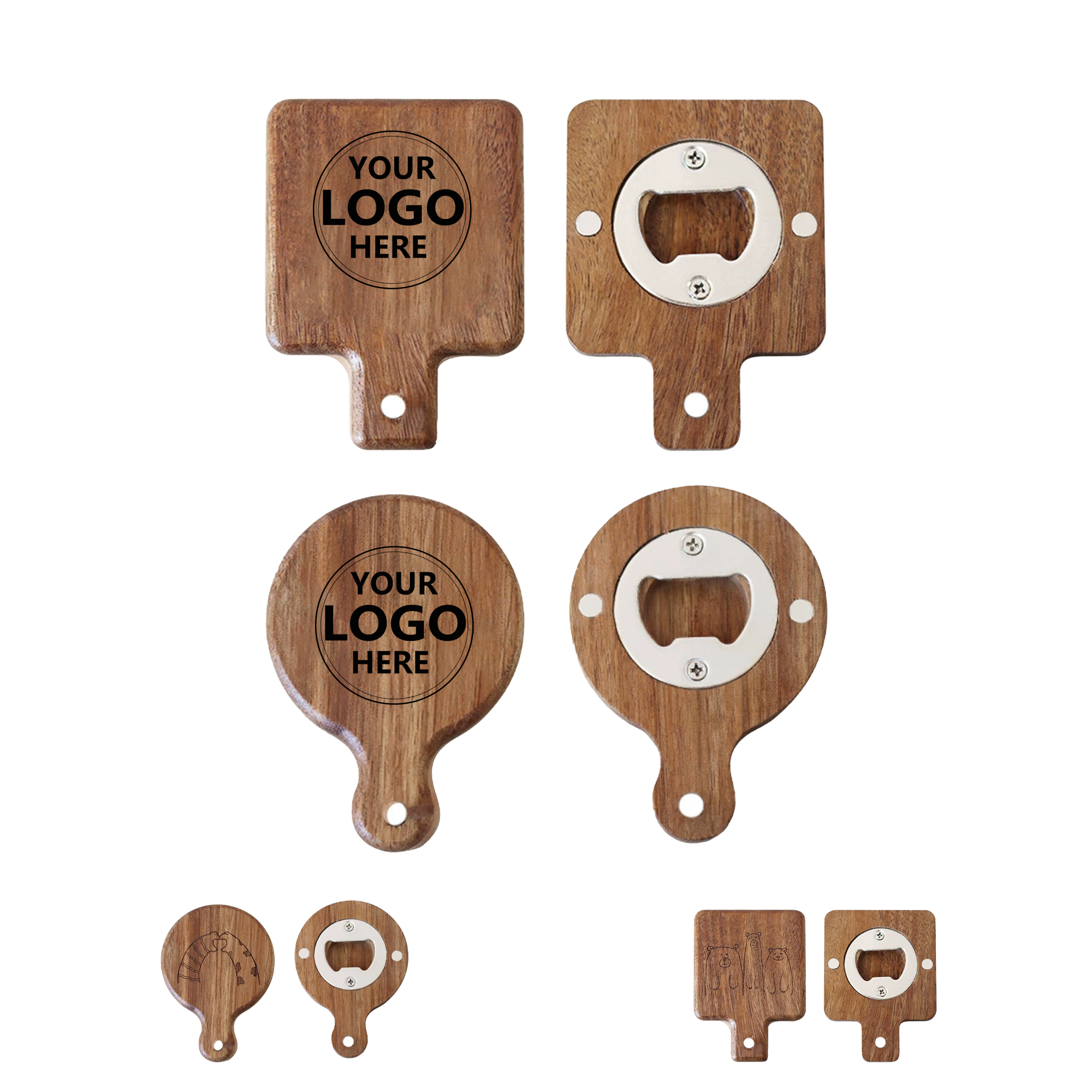 Customizable Magnetic Wooden Bottle Opener 2