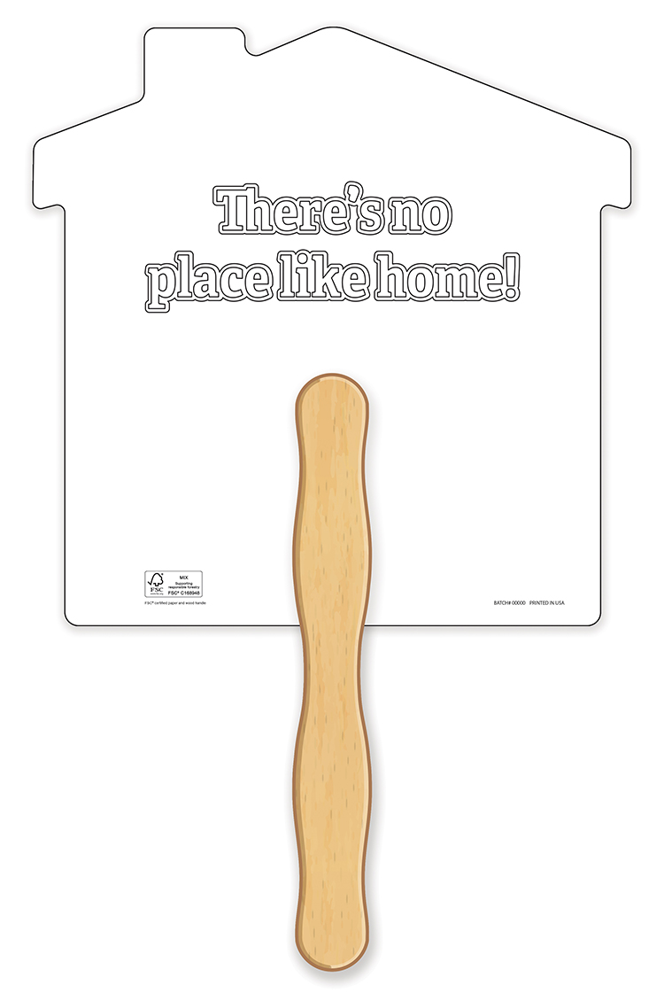 HAND FANS - Coloring Fan, House Shape 4