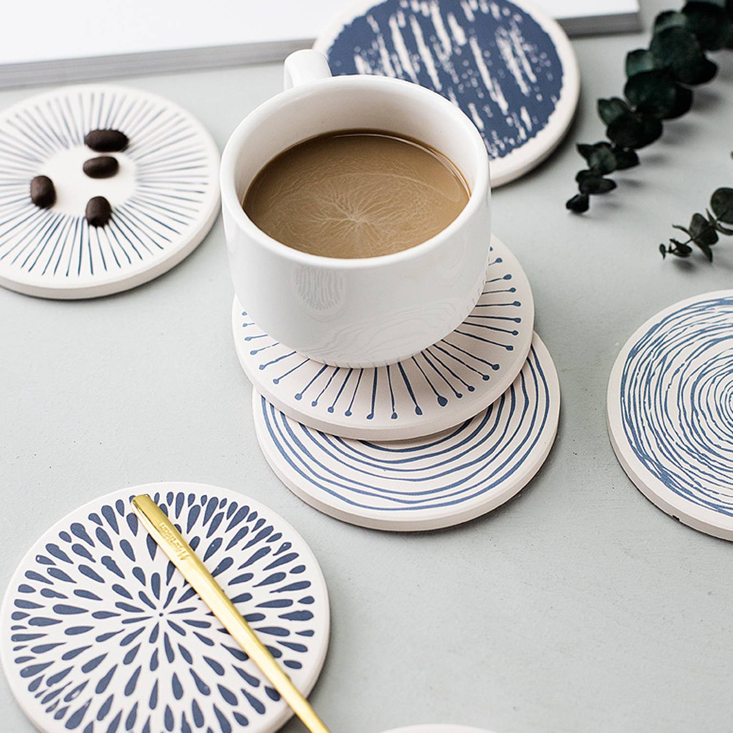 Non-Slip Diatomaceous Earth Absorbent Drink Coaster 8