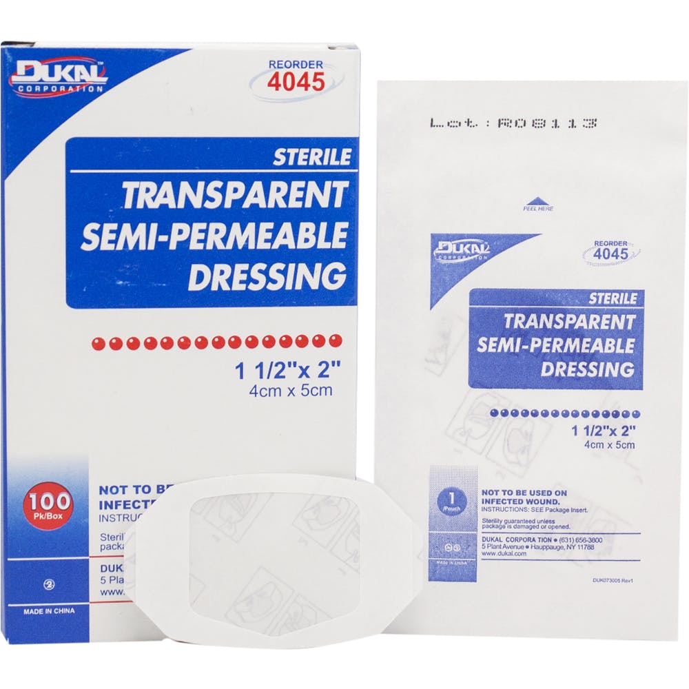 Transparent Semi-Permeable Dressing - 100 Count 1.5" x 2" 1
