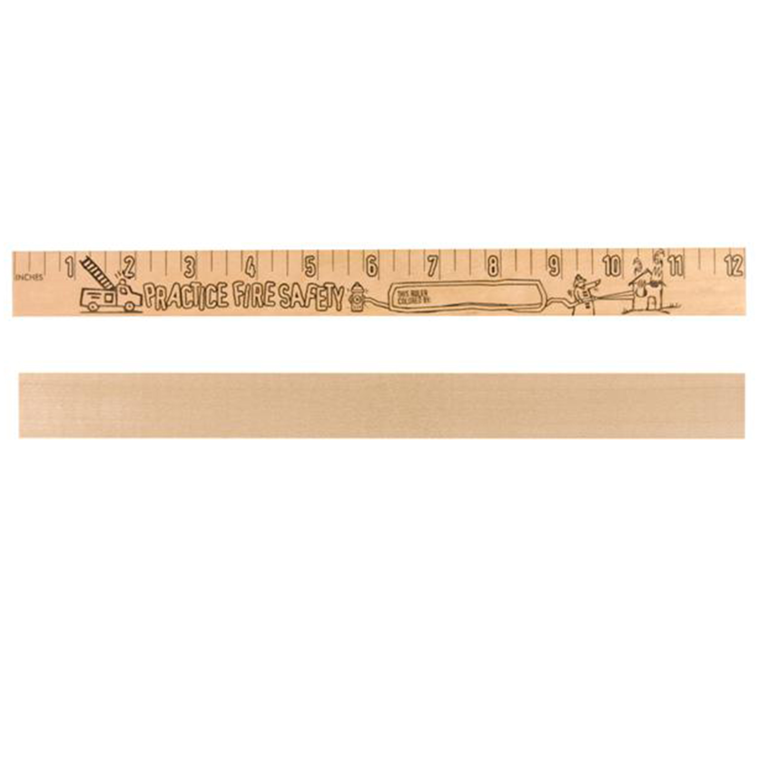 Fire Safety "u" Color Rulers - Natural Wood Finish 1