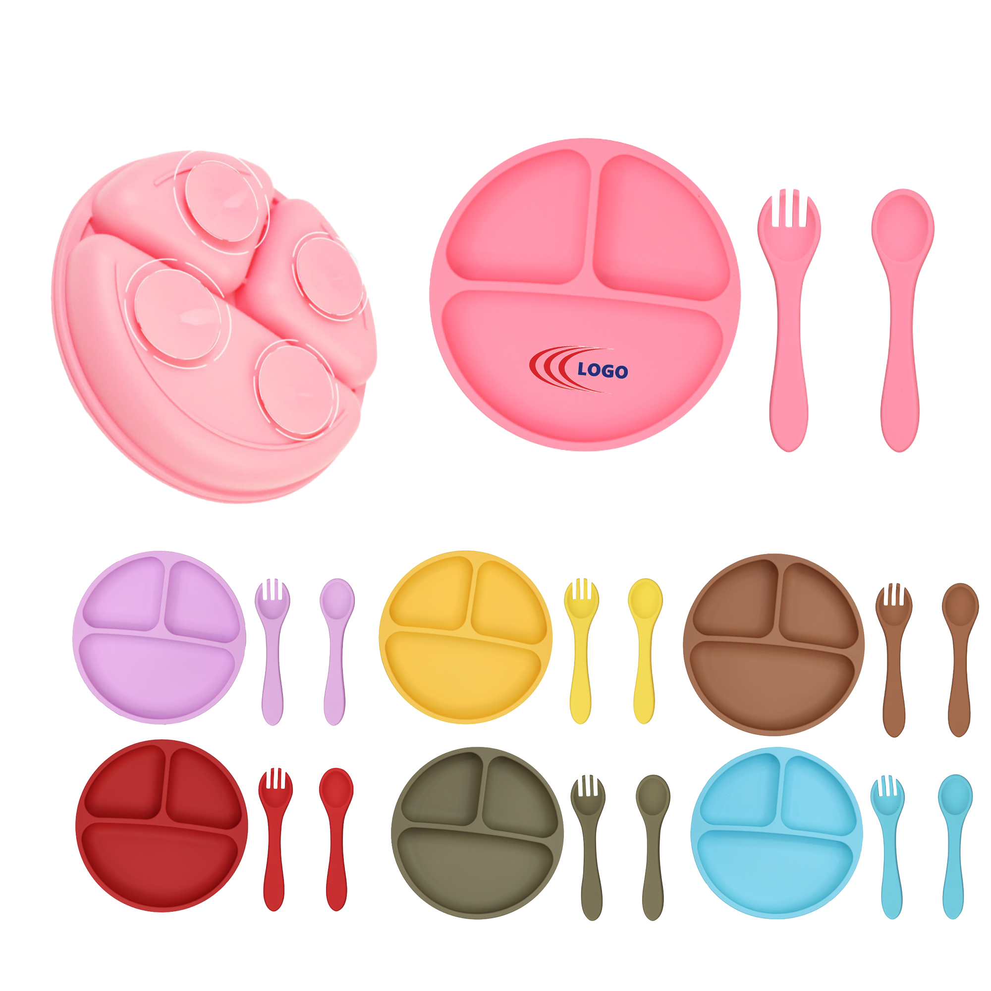 Children's Silicone Food Bowl Tableware Set 2