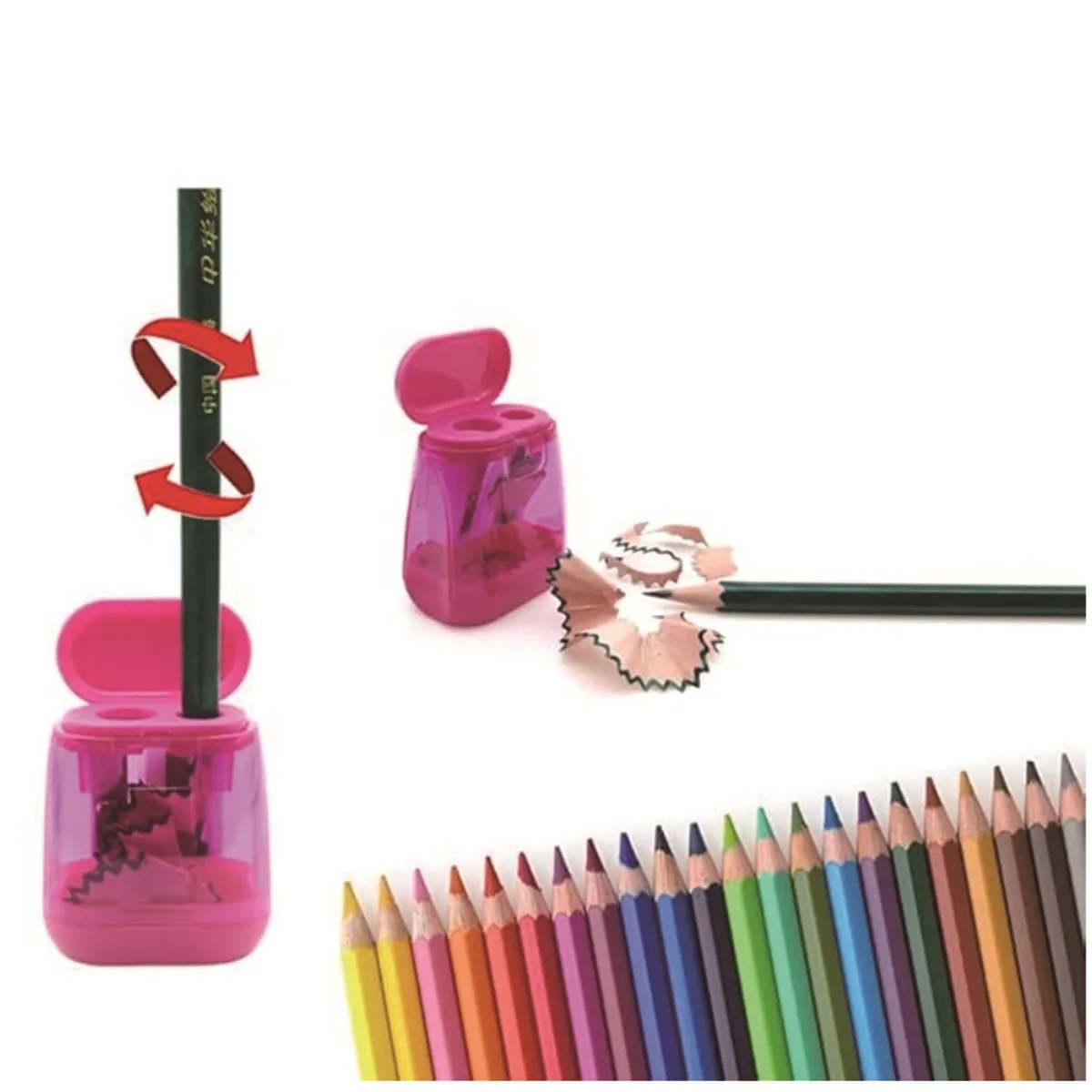 Colored Manual Hand Held Small Compact Pencil Sharpener 6