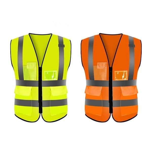 Safety Reflective Vest With Pockets and Zipper 5
