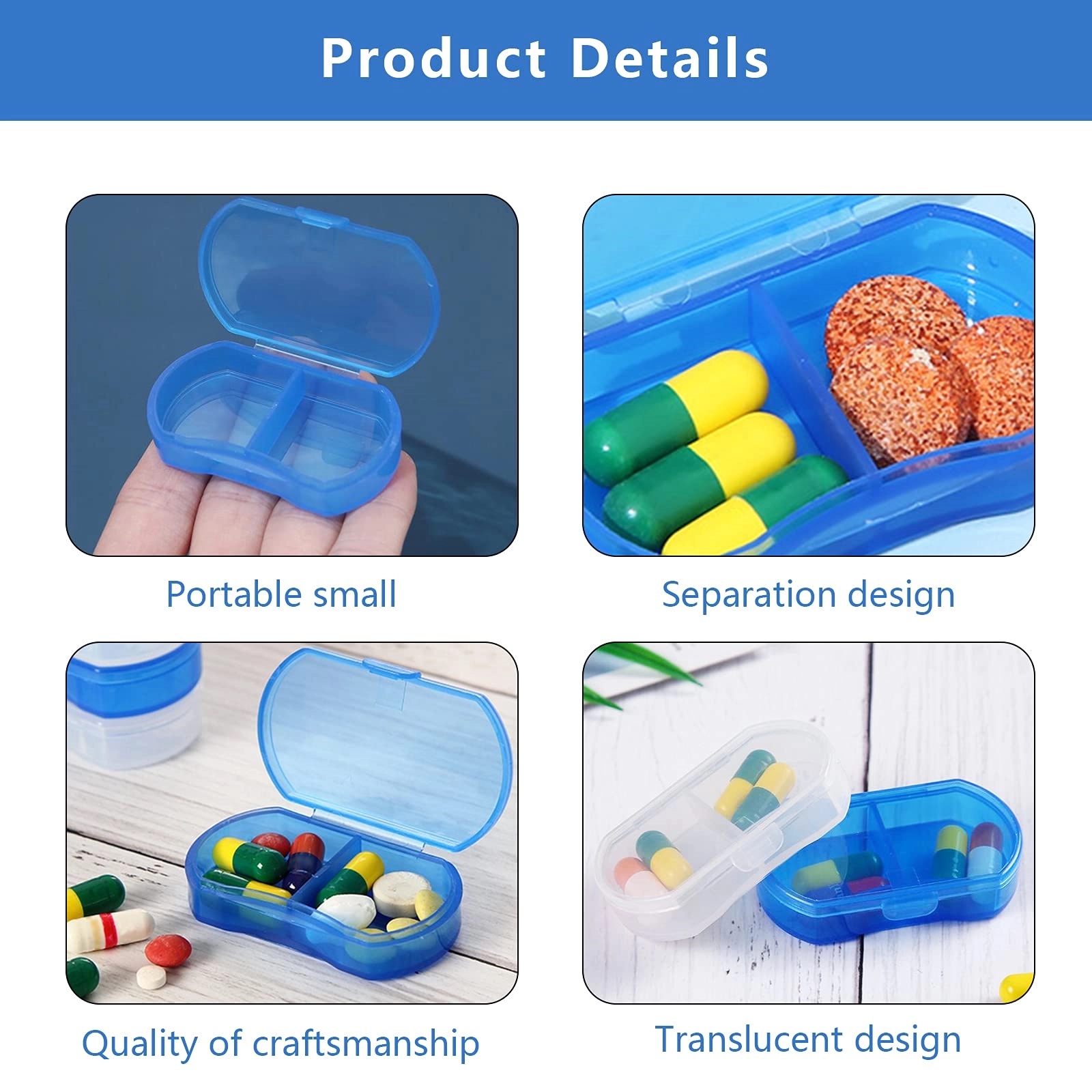 Pill Box Organizer Pocket Small Case Holder 2