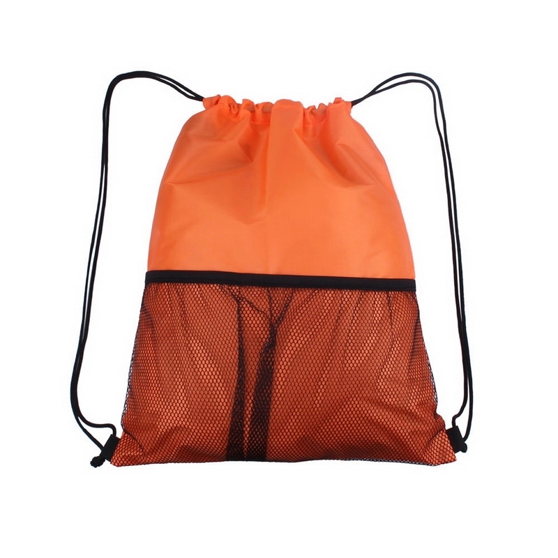 Drawstring Backpack with Mesh Pocket 4