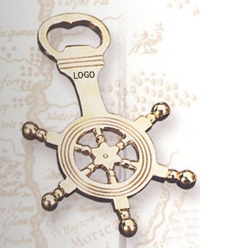 Brass Ship Wheel Bottle Opener 2