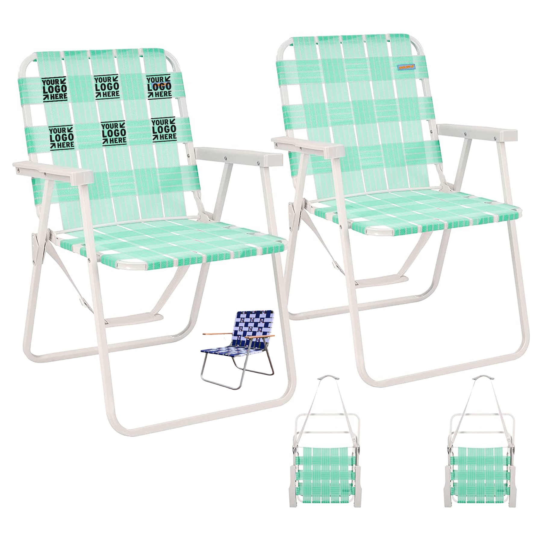 Folding Webbed Lawn Beach Chair 2