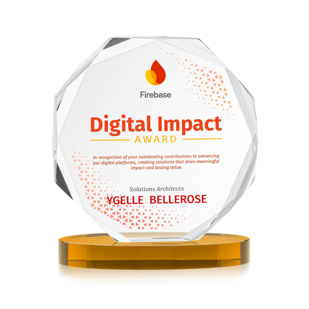 Acadian VividPrint™ Award on Alberton Base - Amber 8