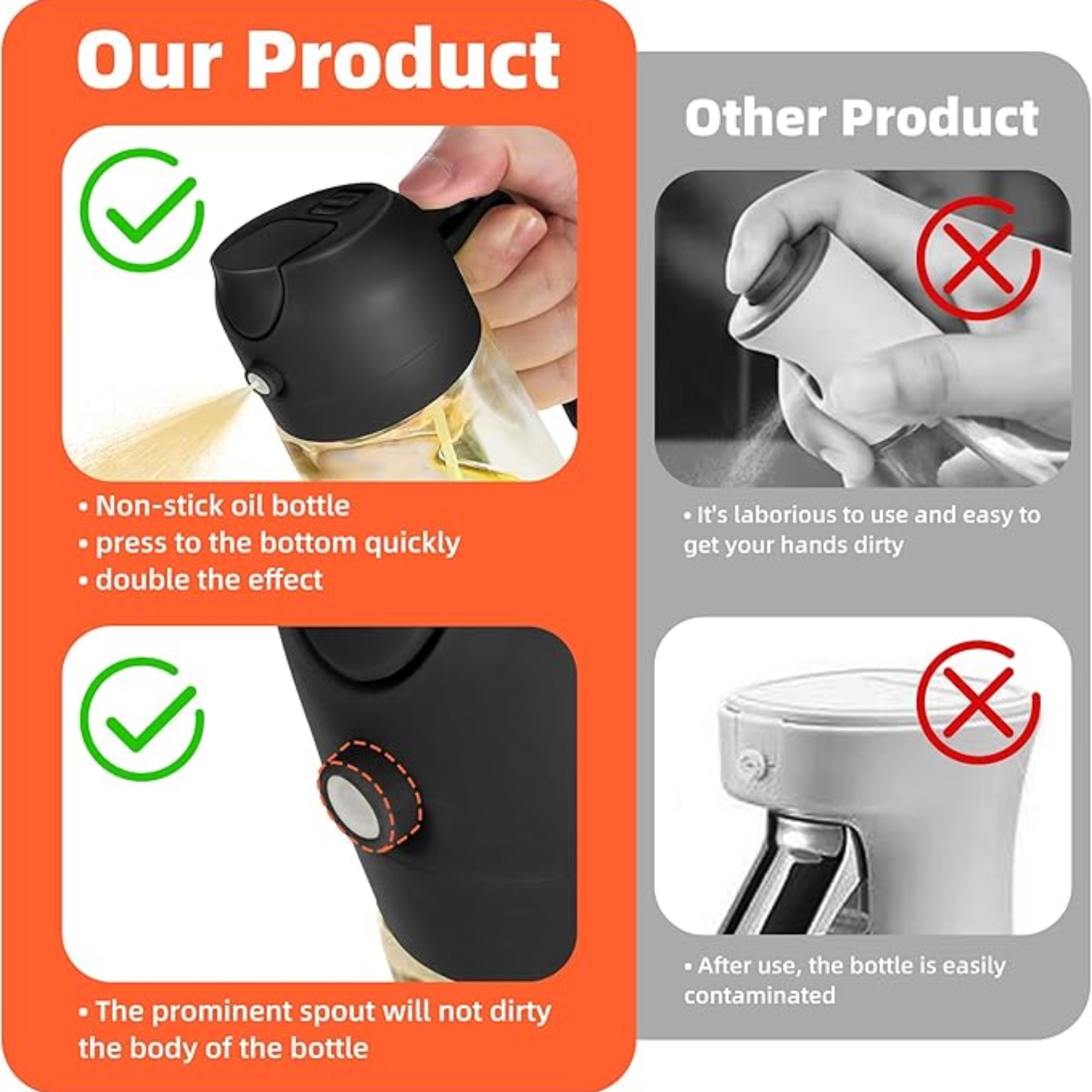 16 ounce 2-in-1 glass kitchen oil dispenser bottle 4