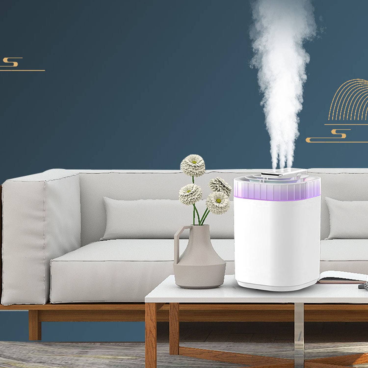 Portable Compact Adjustable Colorful LED Humidifier 4