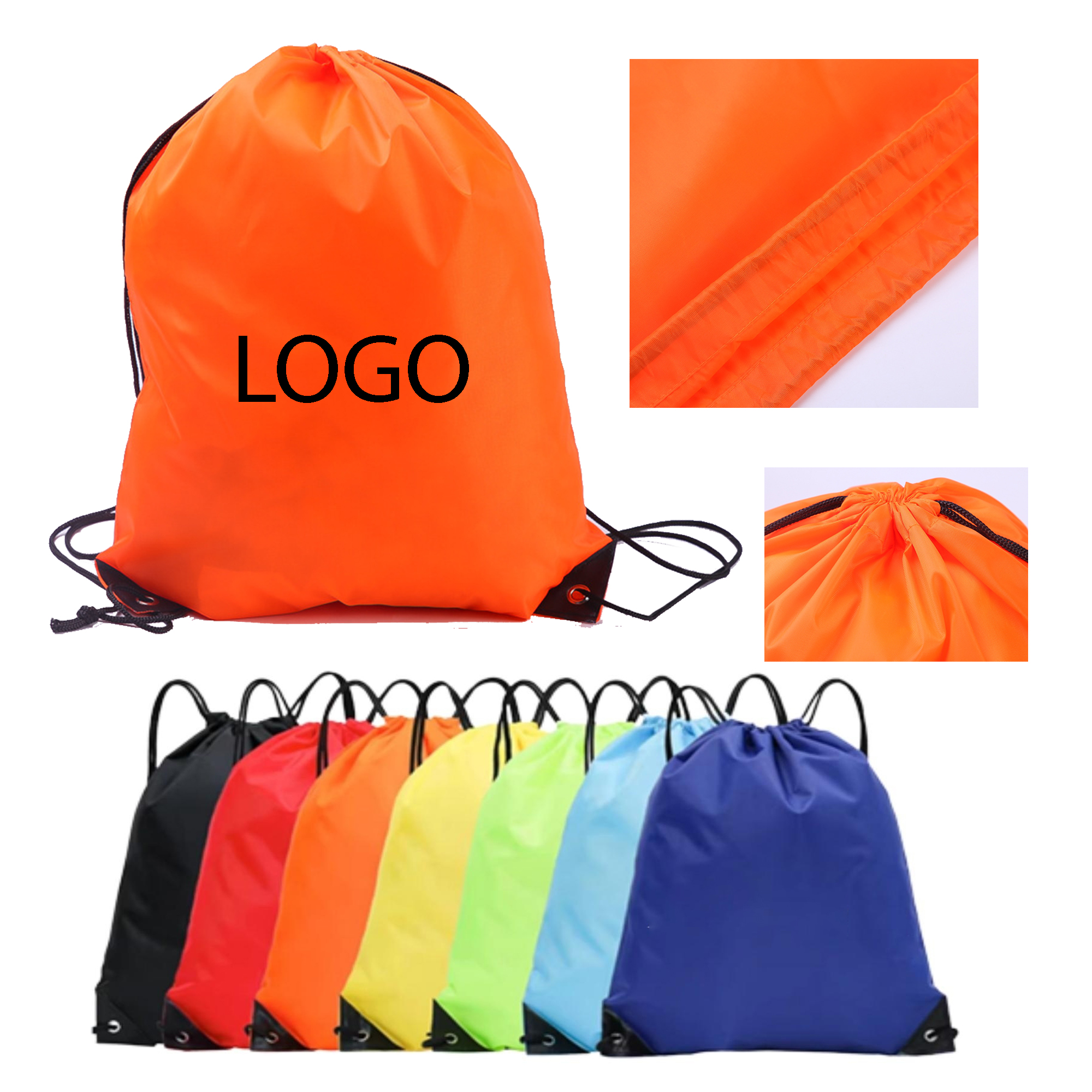 Custom 210D Polyester Drawstring Backpack 2