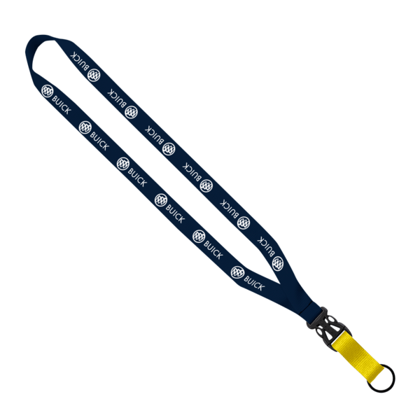 3/4" Multi-Color Polyester Lanyard with Slide Buckle Release & Split-Ring 50