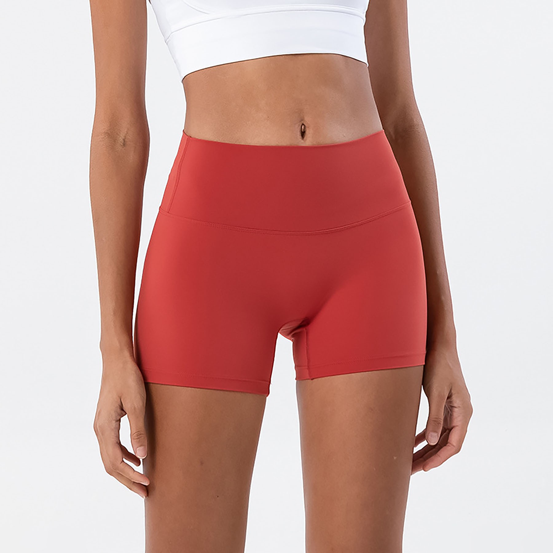 Women High Waisted Yoga Exercise Shorts 14