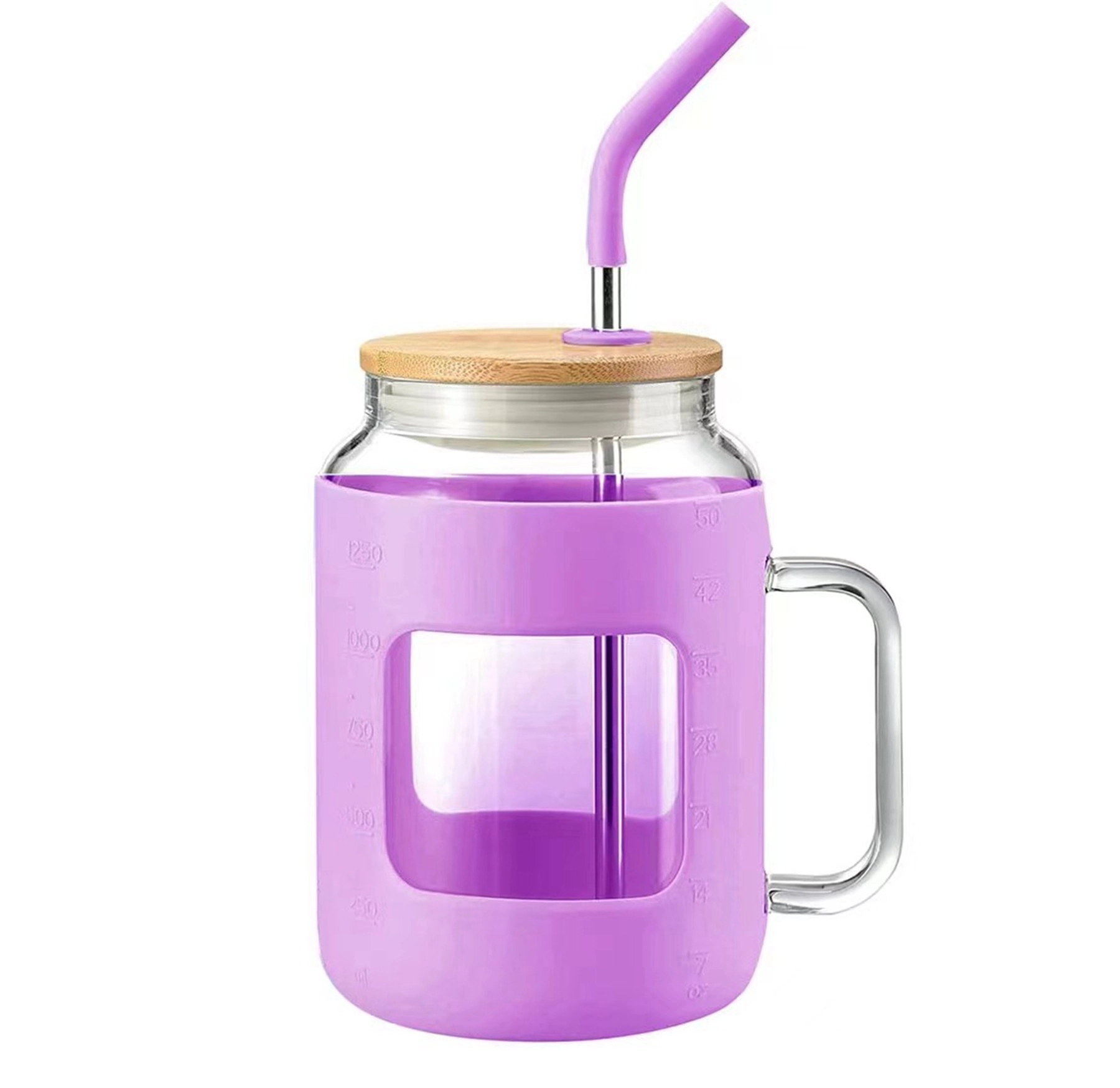50 Oz. Glass Tumbler with Bamboo Lid and Straw 10