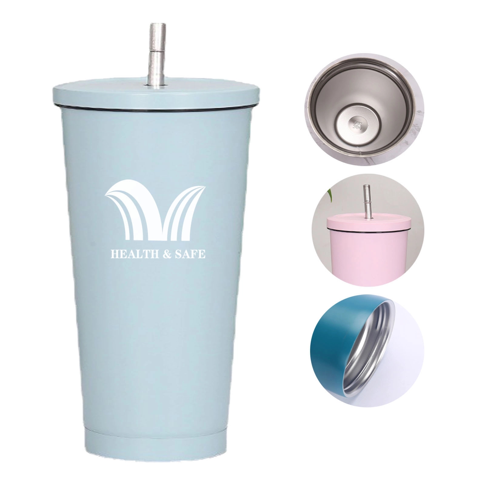 304 Stainless Steel Straw Large Vacuum Insulation Cup 2