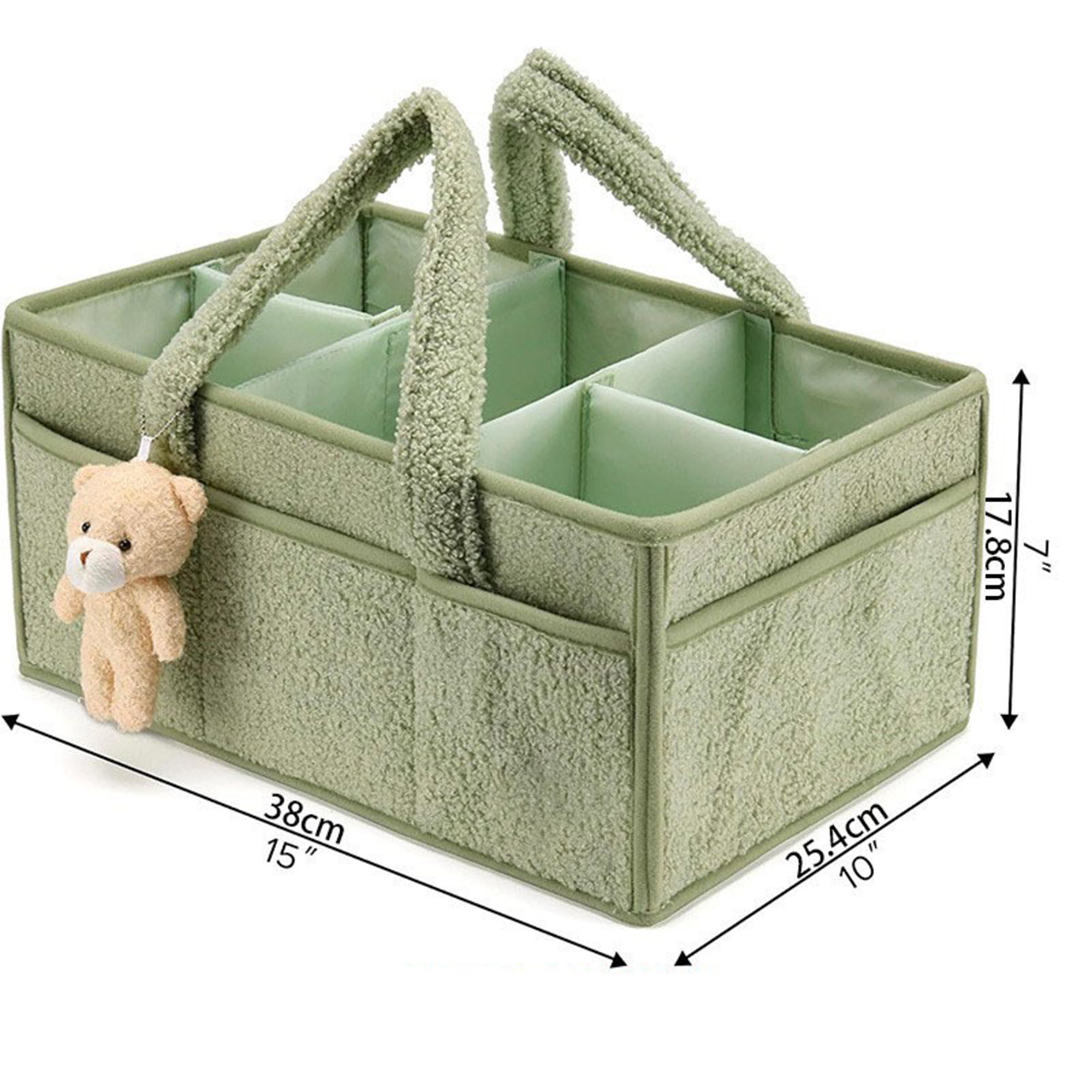 Plush Baby Diaper Storage Bag with Bear Accessory 2