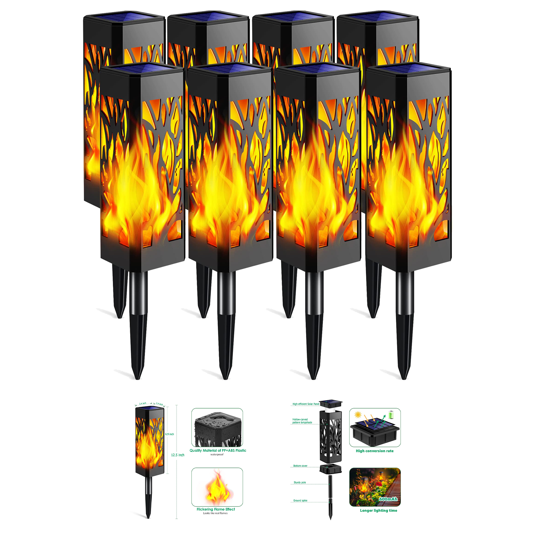 Solar Lights Outdoor Flickering Flame 2