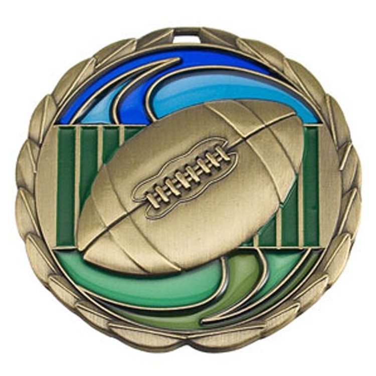 Football Color Epoxy Medallion (2-1/2")