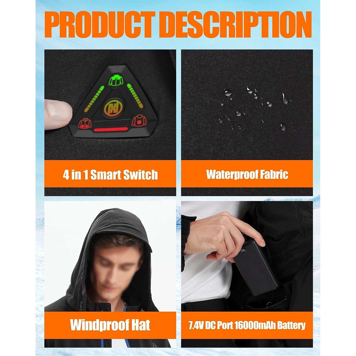 6 Area Heating Men Jacket Winter Warm Jacket 3