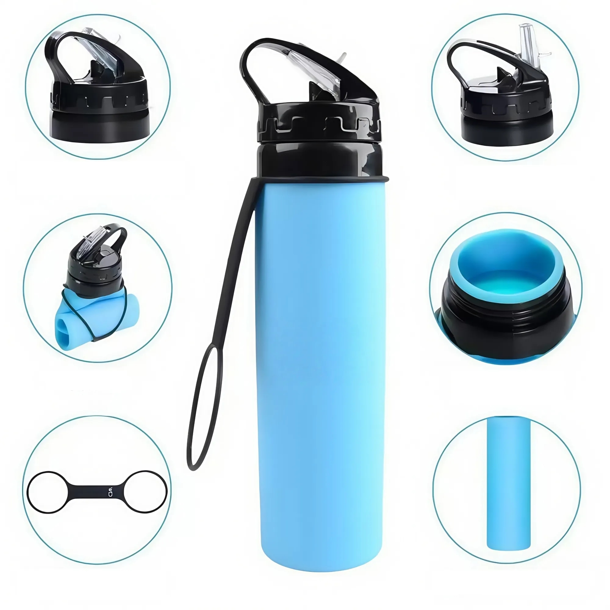 20oz Folding Silicone Cycling Water Bottle 2