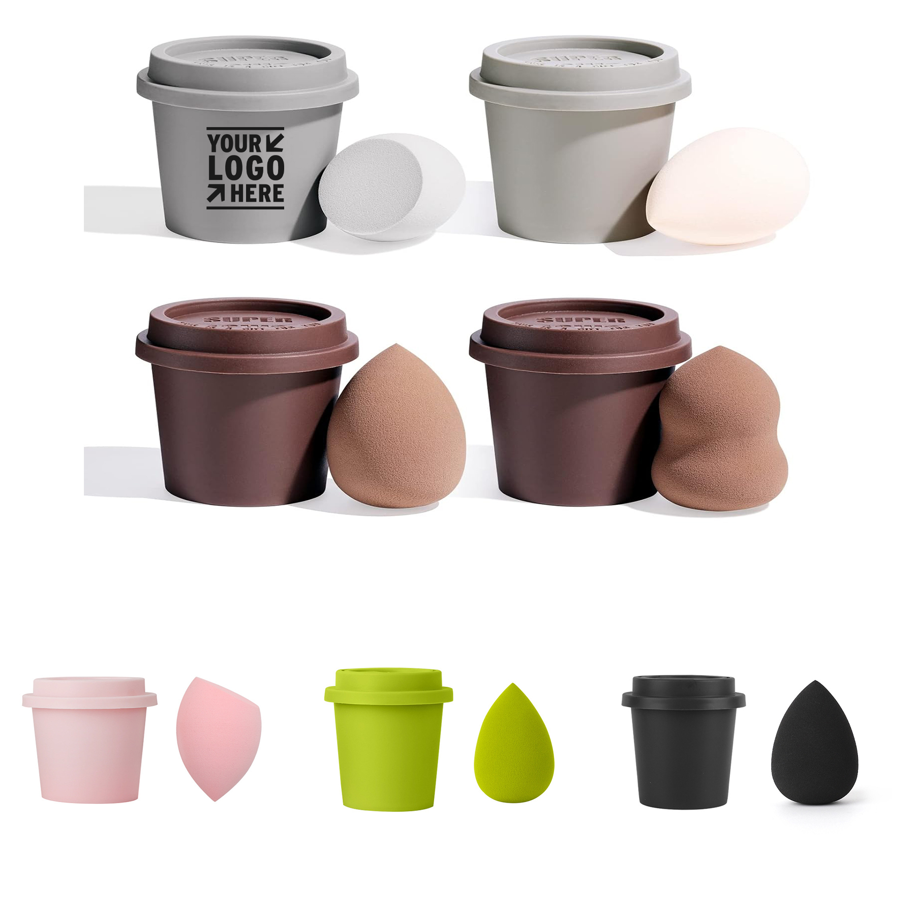 Foundation Blending Beauty Makeup Sponge Set with Coffee Cup Package 2