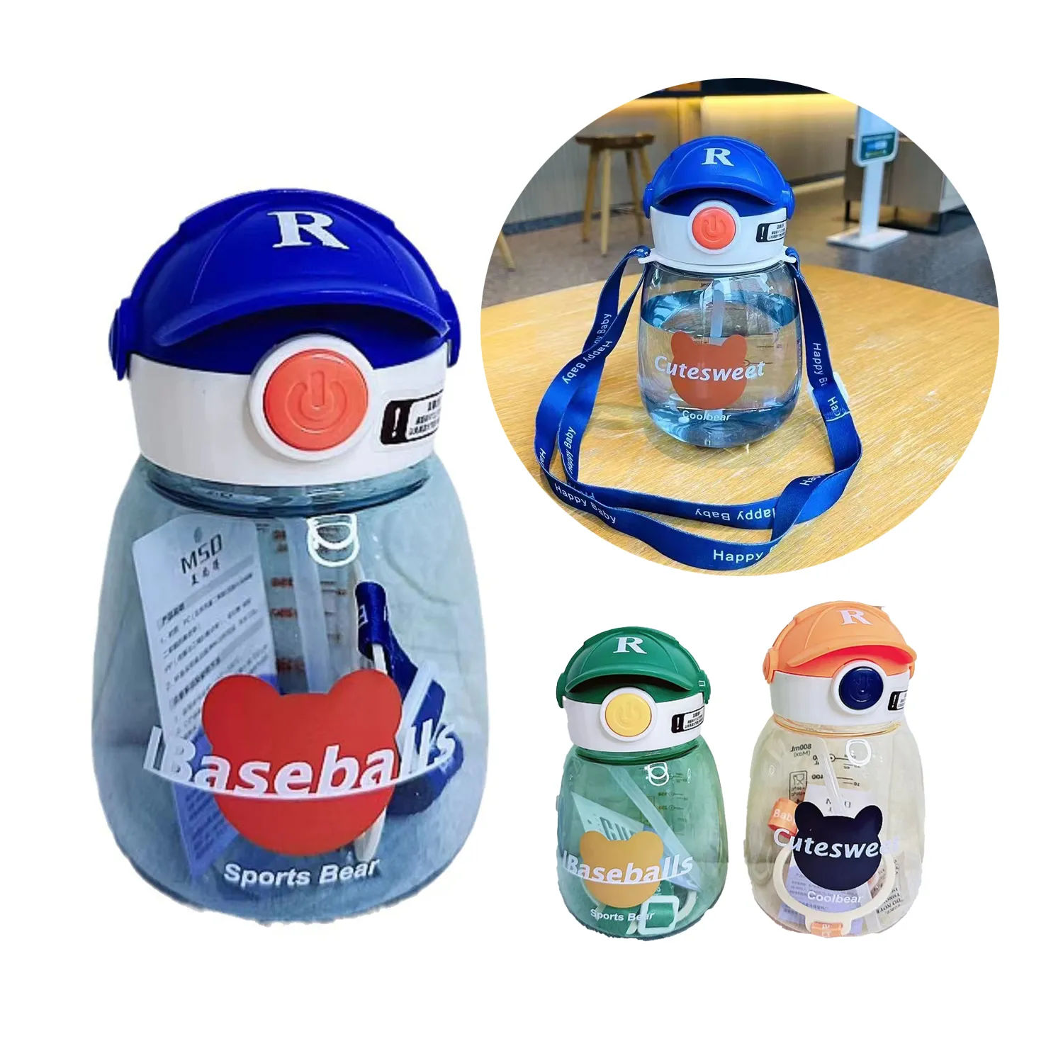Plastic Sippy Cup With Crossbody For Children 2