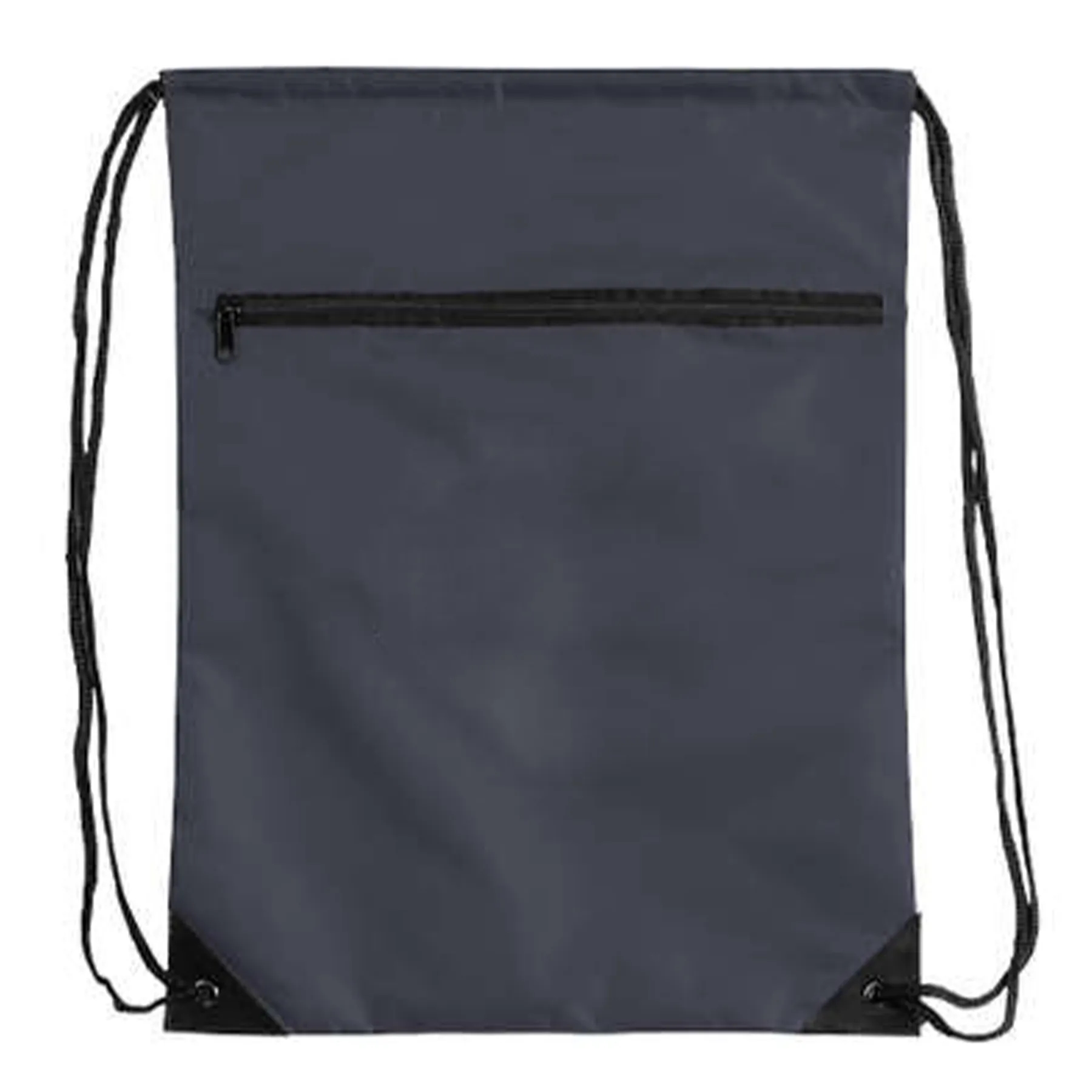 Polyester Black Zipper Pocket 14"X17" Drawstring Bag 9