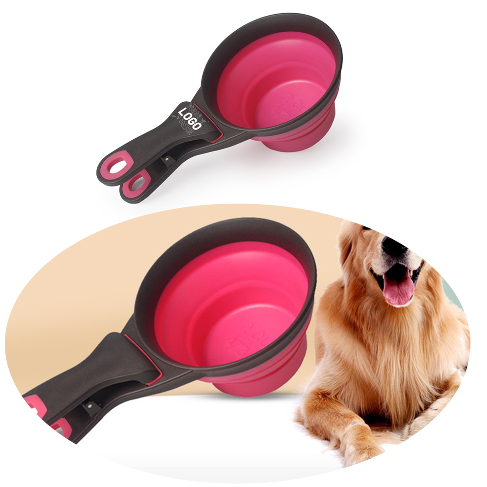 Pet Folded Scoop Dog Cat Sealing Clip Cup