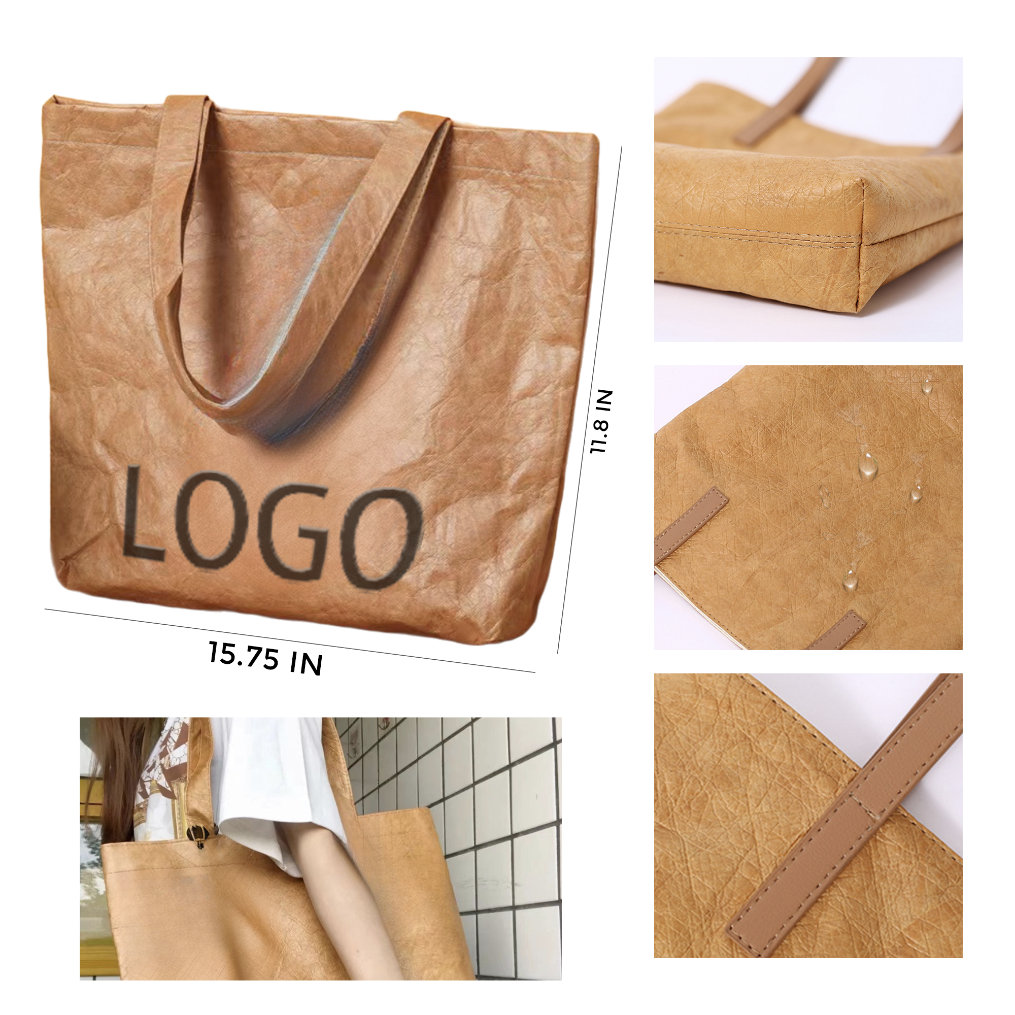 MOQ 10 PCS Durable DuPont Paper Handbag 2