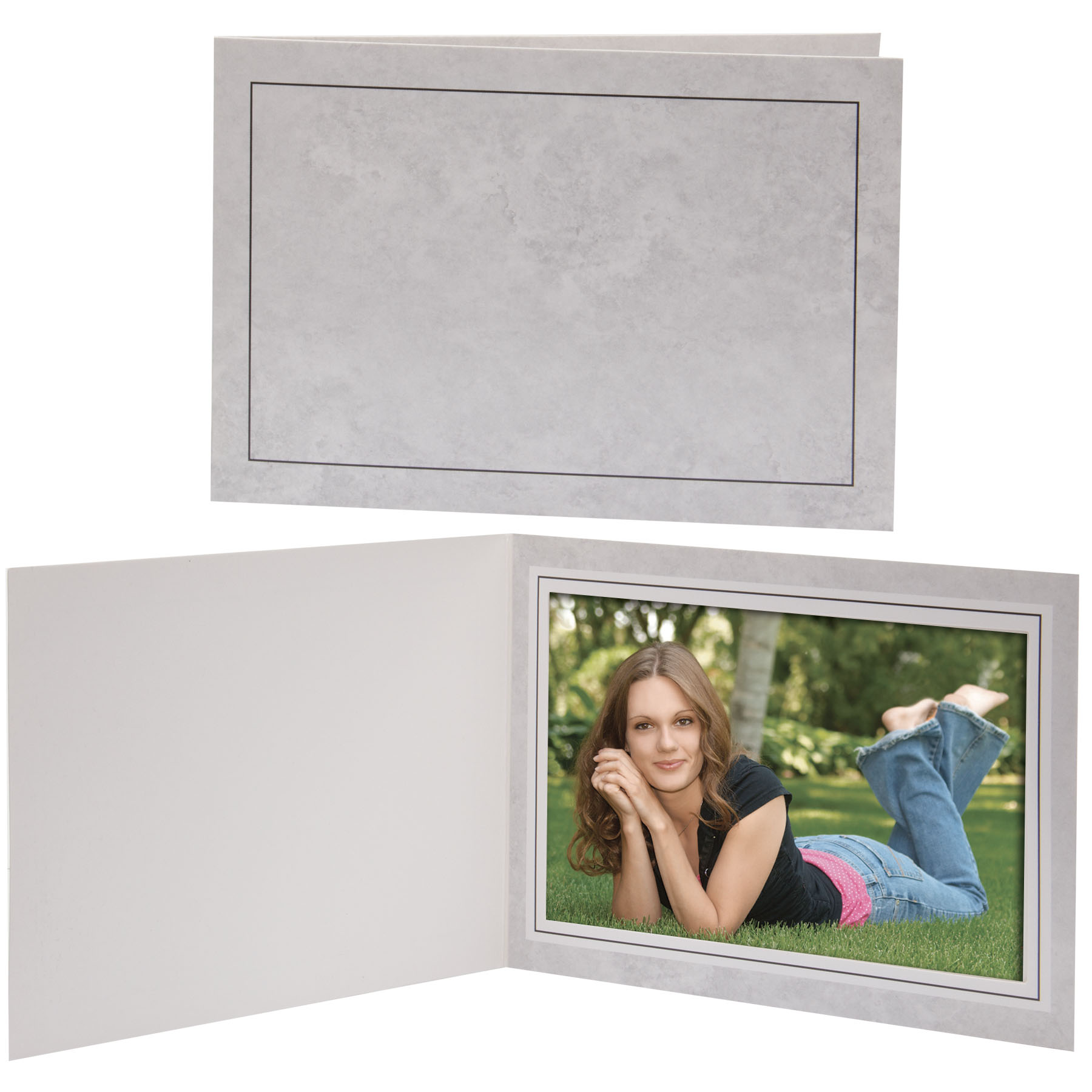 6 x 4 Gray Marble Photo Folder 2
