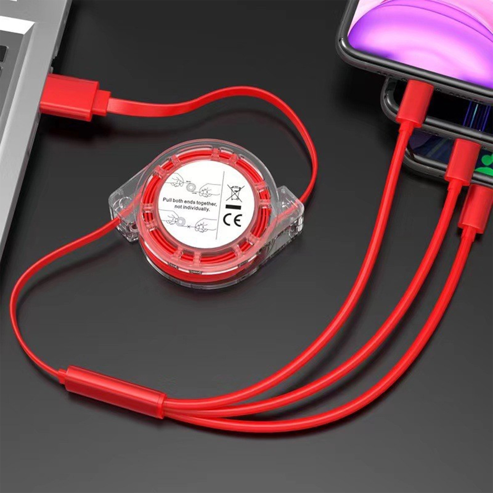 Retractable 3 in 1 Multiple USB Charging Cable 2