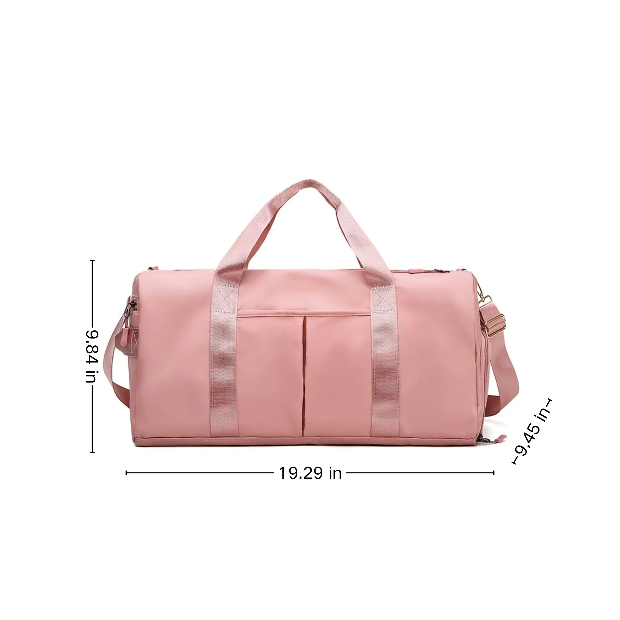 Durable tear-resistant nylon gym bag with reinforced metal z 2