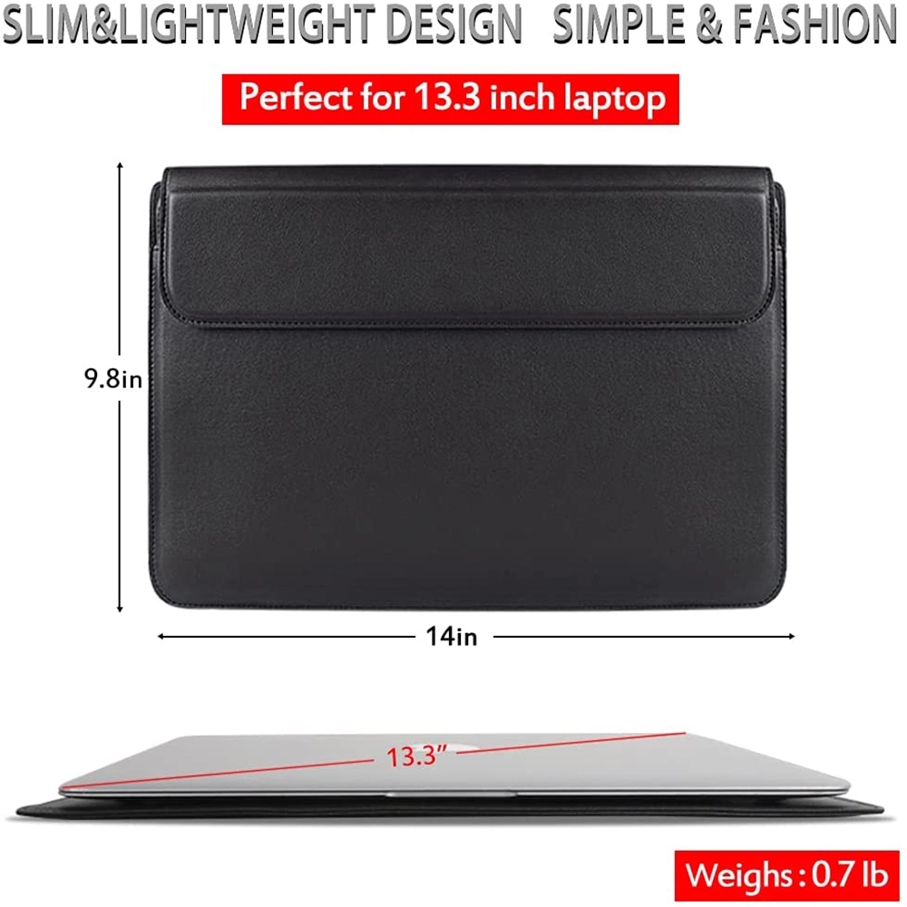 13 Inch Pu Leather Laptop Sleeve With Stand 5