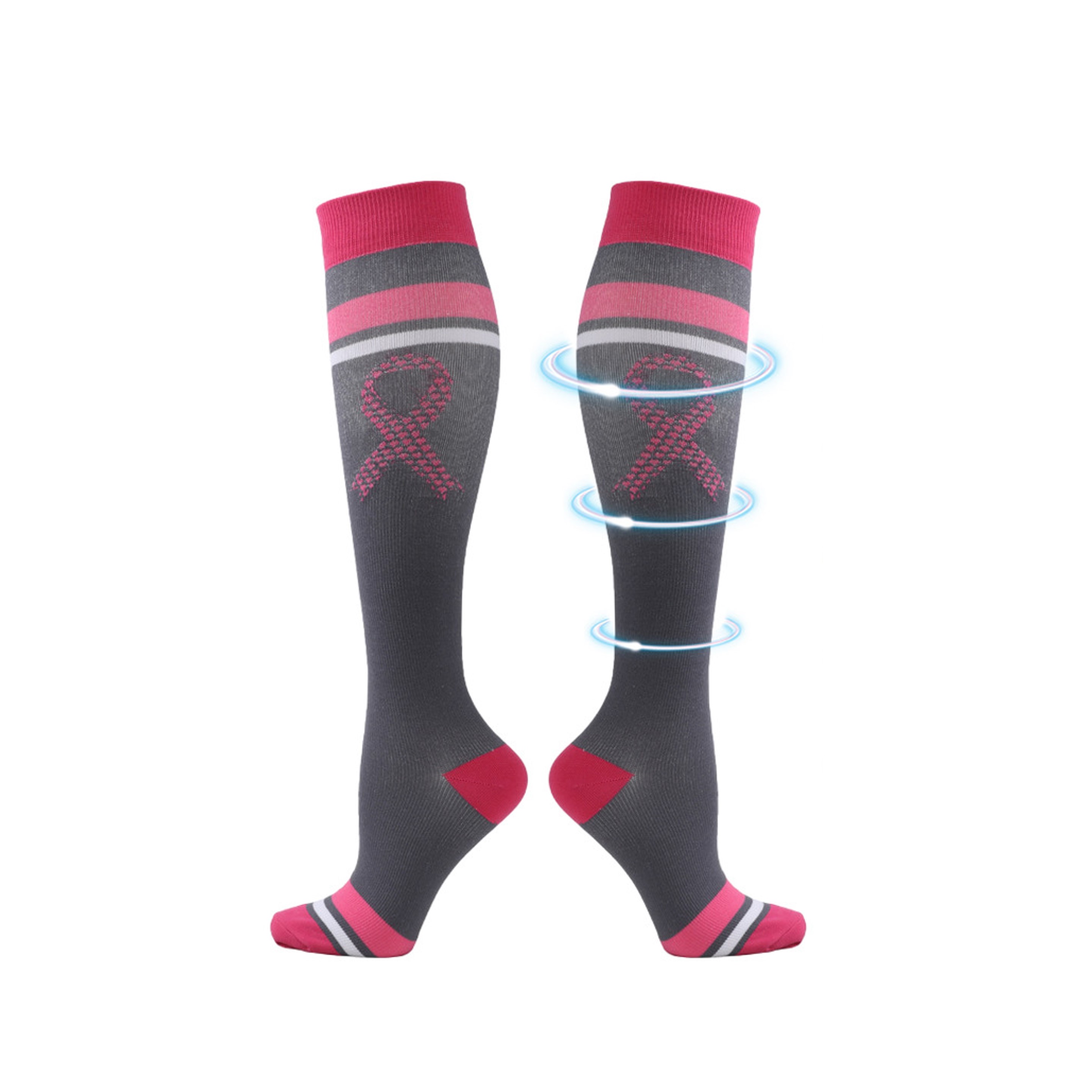 Pink Ribbon Knee High Sock (direct import) 2