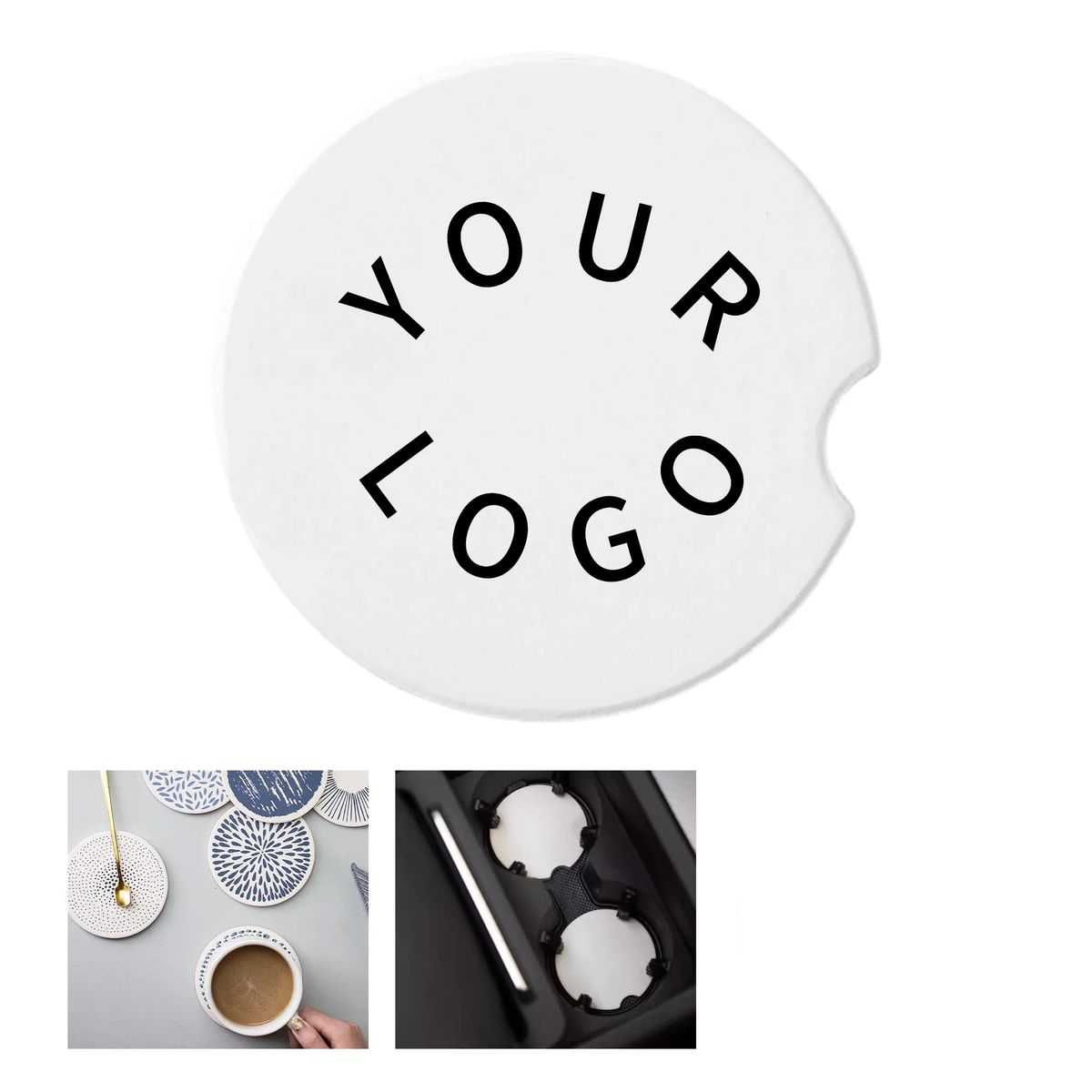 Absorbent Ceramic Car Cup Coaster 2