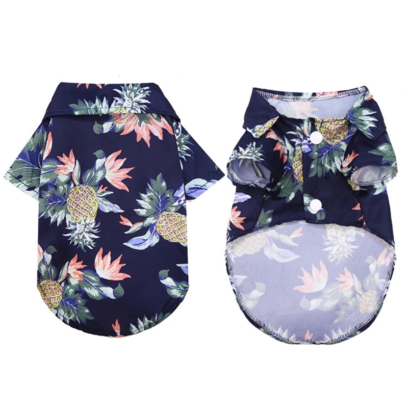 Pet Summer T-Shirts Hawaii Style Floral Dog Clothes 6