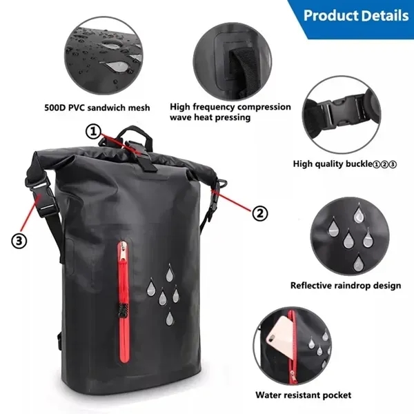25L/40L Waterproof Dry Bag Diving Backpack 7