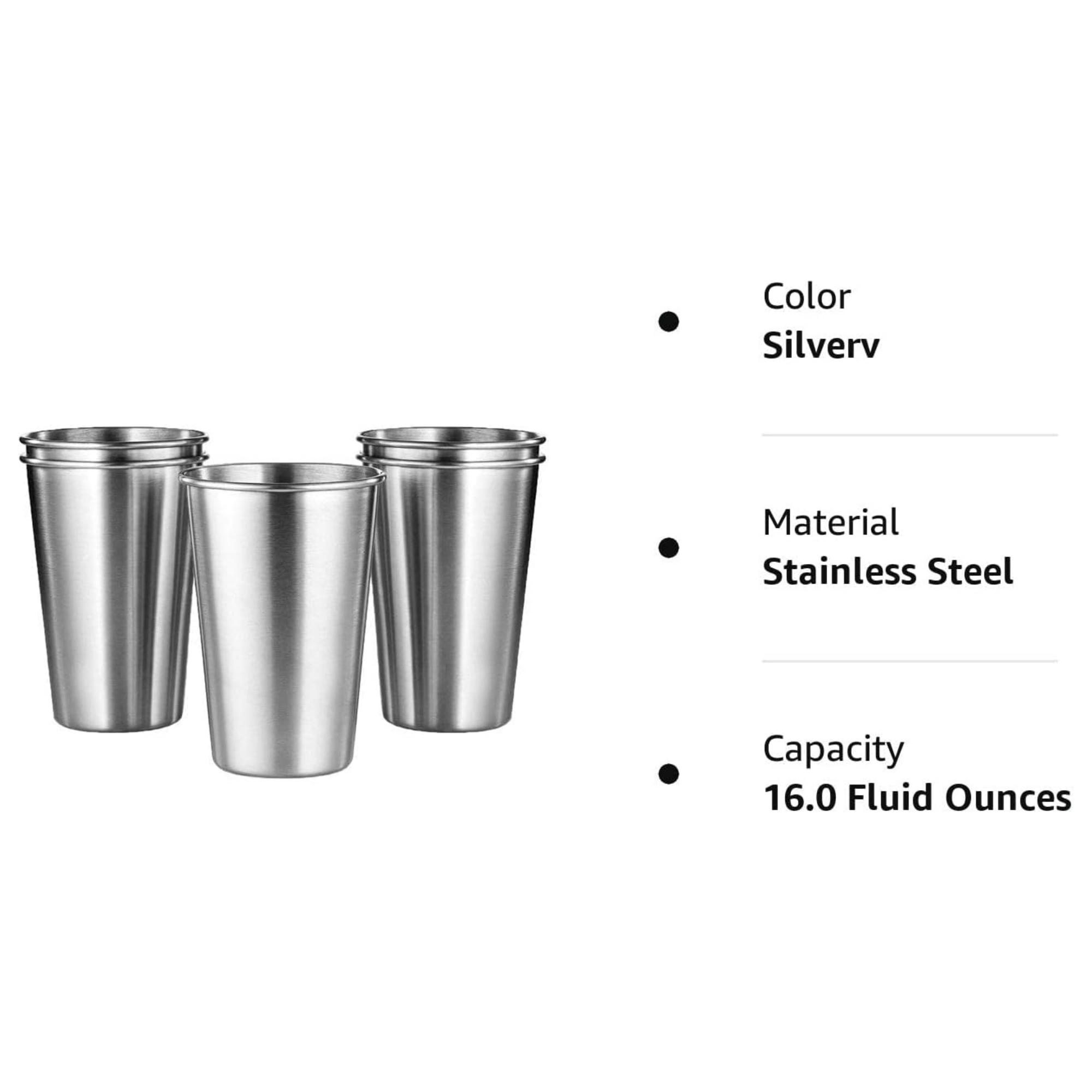 16 Ounce Stainless Steel Pint Cups 3