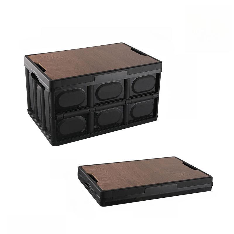 Folding Storage Bins with Wood Lid 2