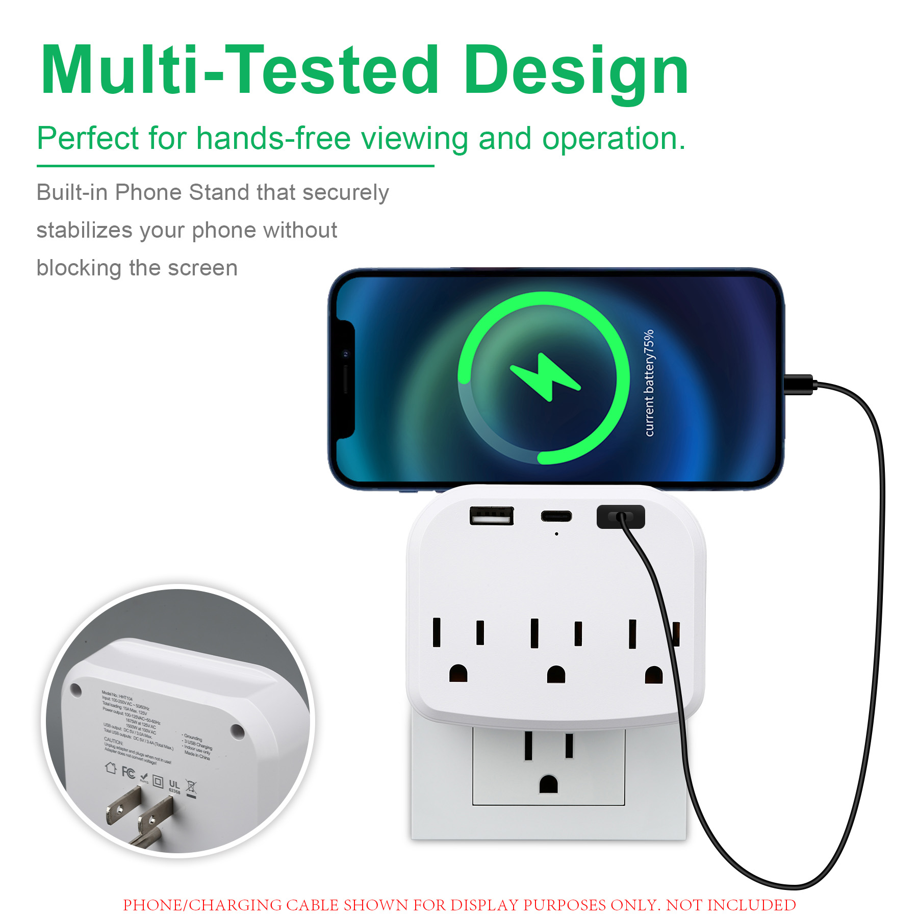 6-In-1 Multi USB Wall Outlet Extender 3