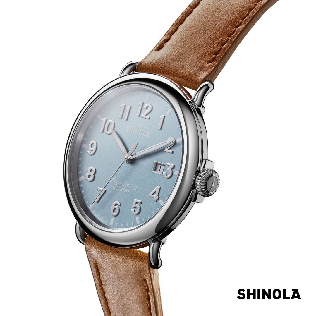 Shinola® Runwell Watch - Stone Blue/Tan 3