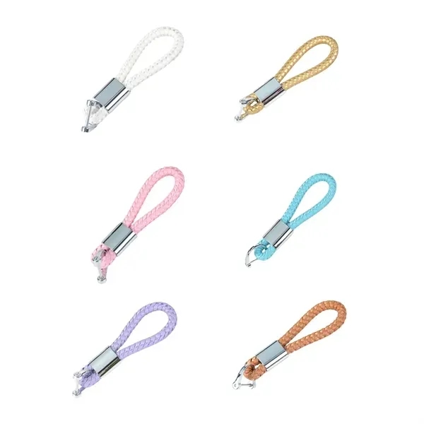 Leather Keychain Set with Braided 3